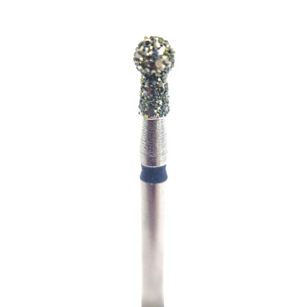 Бор алмазный 802SG, шаровидный с воротником, D=1.8 мм, FG, черный - фото 0