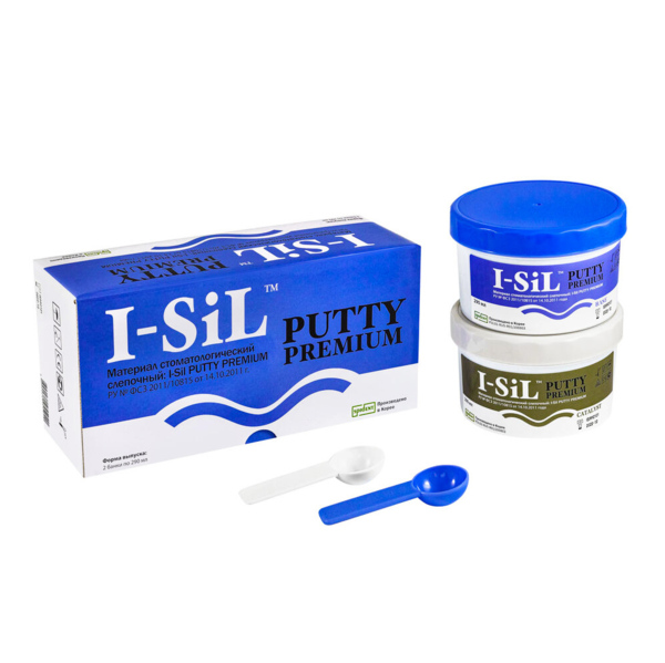 I-SiL Premium Putty - поливинилсилоксановая оттискная масса (А-силиконы), 2х290 г - фото 0
