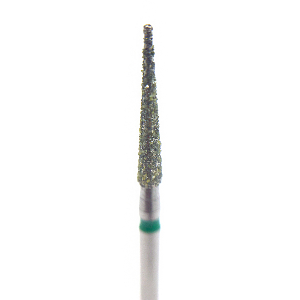 Бор алмазный 859G, конус заостренный, тонкий, D=1.6 мм, L=10.0 мм, FG, зеленый - фото 0