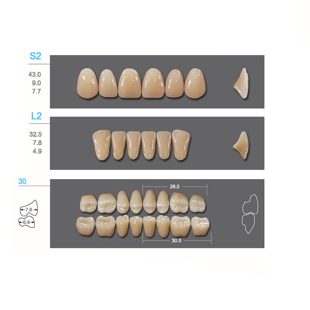 Kaifeng - зубы акриловые, верхние S2, цвет A2, коробка 4х28 шт → купить в  Москве, Санкт-Петербурге с доставкой по России — цена 2130р