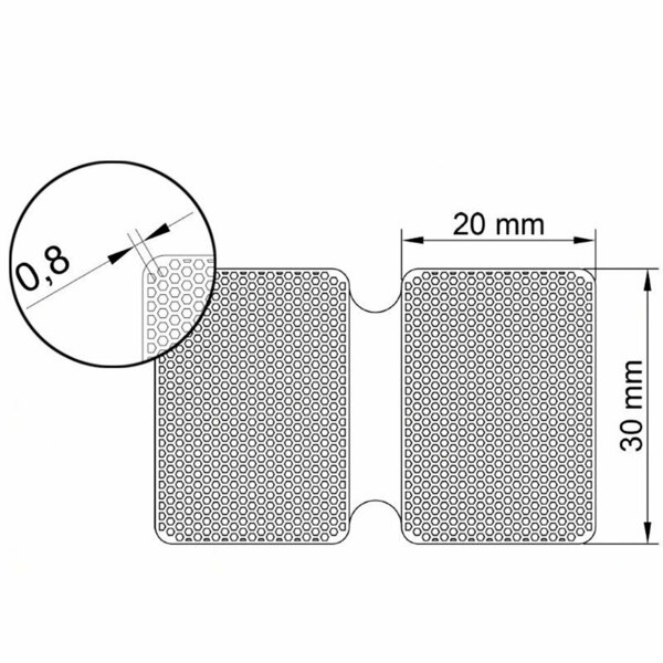 Сетка титановая перфорированная EndoCarbon, для поддержки мембран и костного материала, 20х30х0.1 мм, D=0.8 мм, 2 шт - фото 1