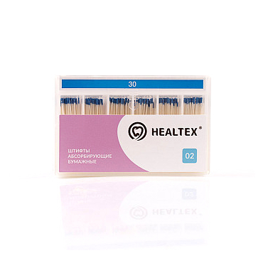 Штифты абсорбирующие бумажные Healtex, с маркировкой длины, конусность 02, размер 30, 200 шт - фото 0