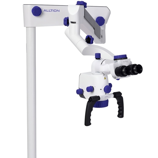 Микроскоп стоматологический Alltion AM-5000VF, операционный, 6-ступенчатое увеличение, с вариоскопом и флуоресцентным режимом, сменное крепление - фото 0