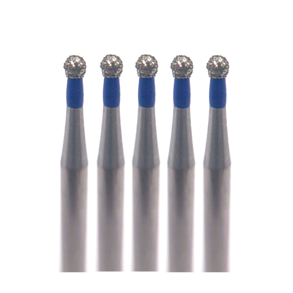 Бор алмазный Ecoline E 801 M, шаровидный, D=0.8 мм, FG, синий, 5 шт - фото 0