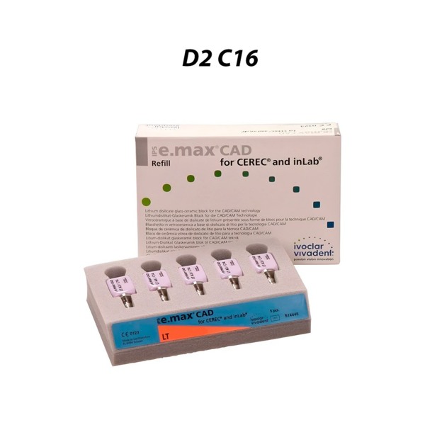 IPS e.max CAD CEREC/inLab LT - блоки из стеклокерамики, цвет D2 C16, 5 шт - фото 0