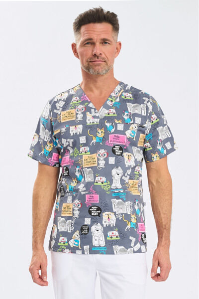 Туника мужская Тезис TZ600, принт "Котики и собачки", 56 - фото 0