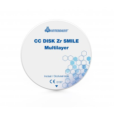Диск CC DISK Zr SMILE MULTILAYER для фрезерных станков CAD/CAM, C1, 98,5х22 мм - фото 0