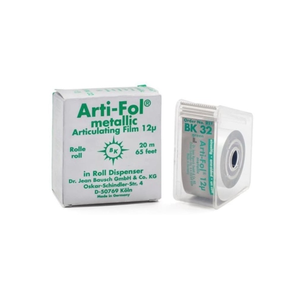 Фольга артикуляционная Bausch Arti-Fol, односторонняя, зеленая металлик, 12 мкм, 22 мм х 20 м, 1шт - фото 0
