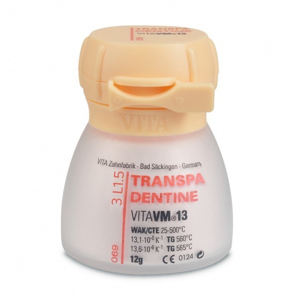 VITA VM 13 TRANSPA DENTINE - порошок для облицовки металлических каркасов, цвет 3L1.5, 12 г - фото 0