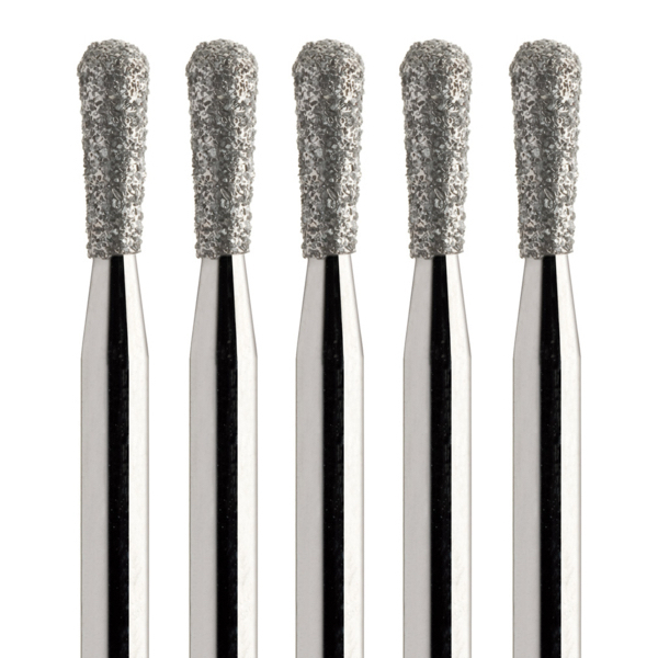 Бор алмазный 830L, груша, D=1.2 мм, L=4 мм, FG, синий, 5 шт - фото 0