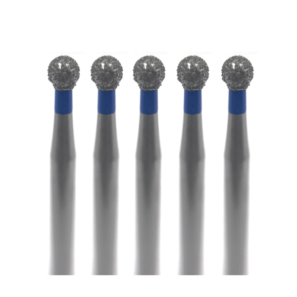Бор алмазный Ecoline E 801 M, шаровидный, D=1.8 мм, FG, синий, 5 шт - фото 0