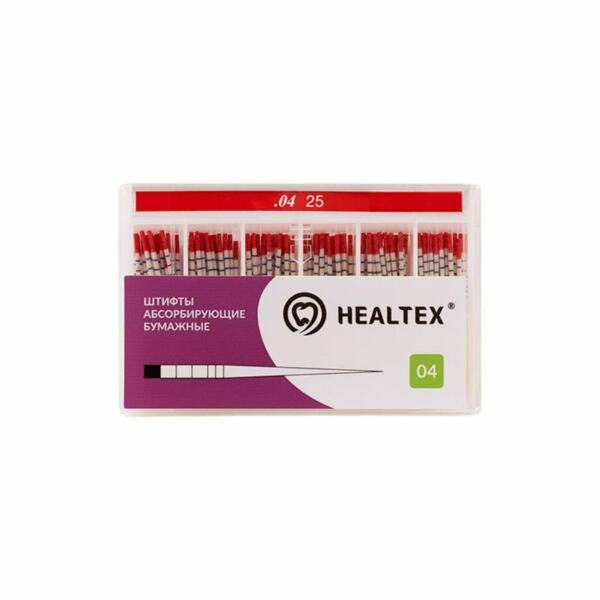 Штифты бумажные Healtex, абсорбирующие, с маркировкой длины, №25/.04, 100 шт - фото 0