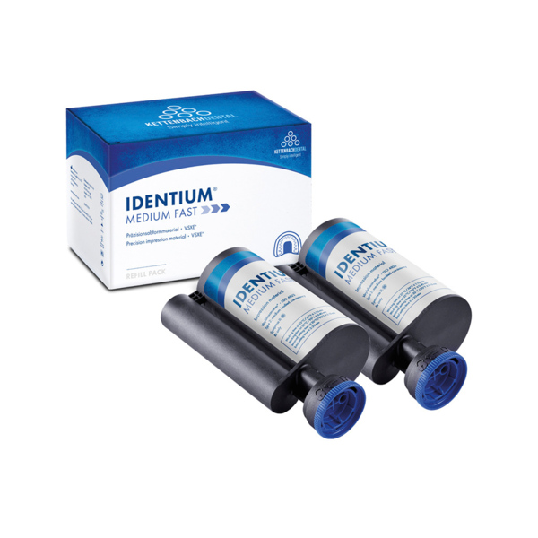 Identium Medium Fast - среднетекучий оттискной материал, короткое время прибывания во рту, 2x380 мл