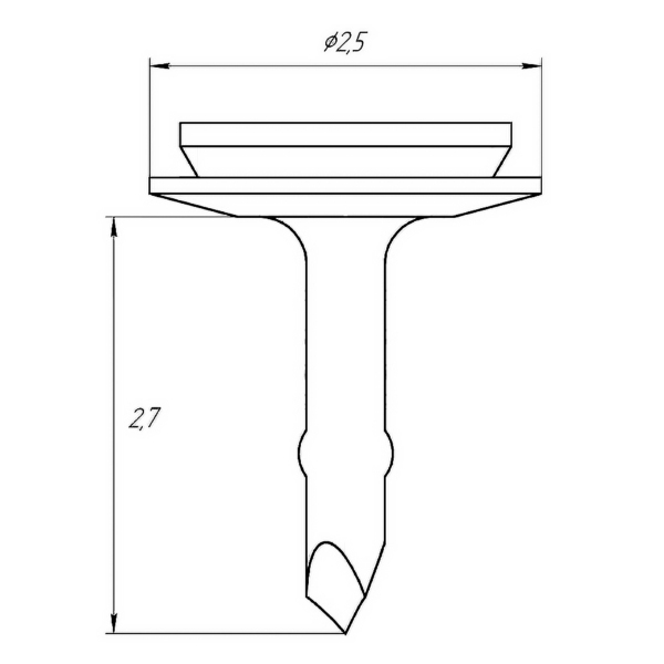 Пин для фиксации мембран, безударный, L=2.7 мм, 25 шт - фото 2