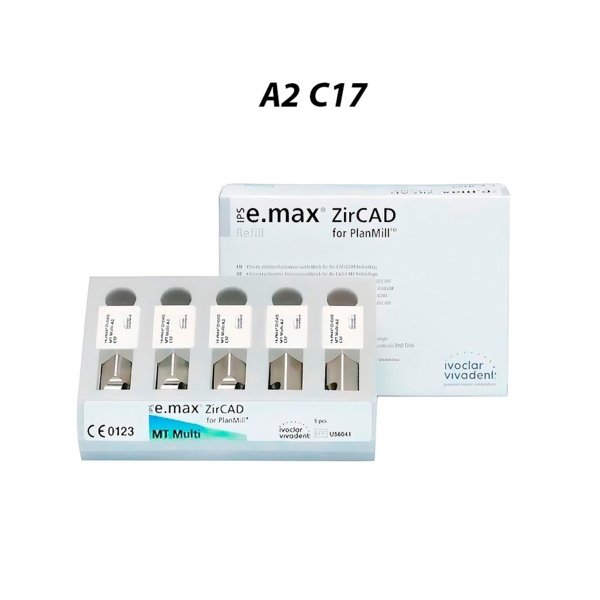 IPS e.max ZirCAD PlanMill MT Multi - блоки из оксида циркония, цвет A2, C17, 5 шт - фото 0