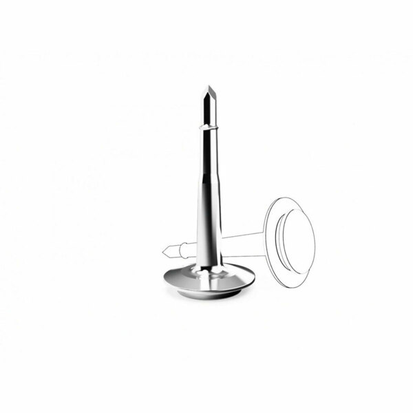 Пин безударный EndoCarbon, для фиксации мембран и титановых сеток, тип 2, L=6 мм, H=0.6 мм, D(шляпки/стержня)=3.0/0.6 мм, титан, 5 шт - фото 0