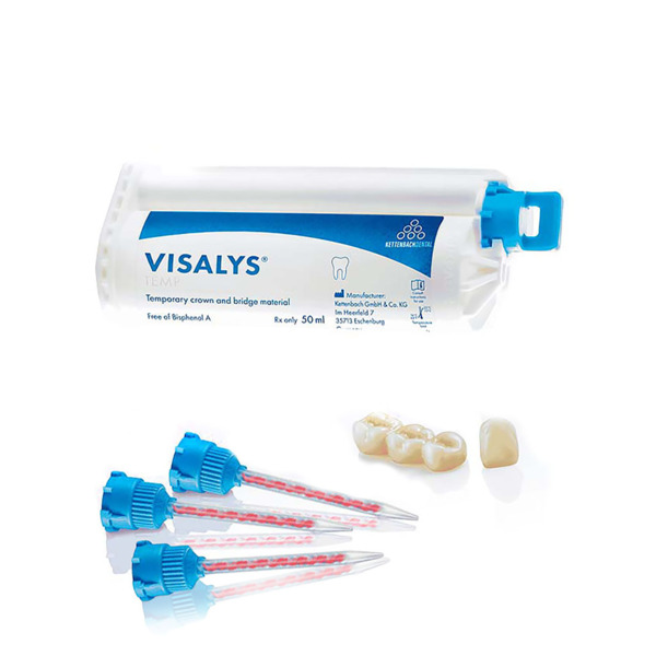 Материал для создания коронок Kettenbach Visalys Temp, цвет A2, 50 мл + 3 канюли