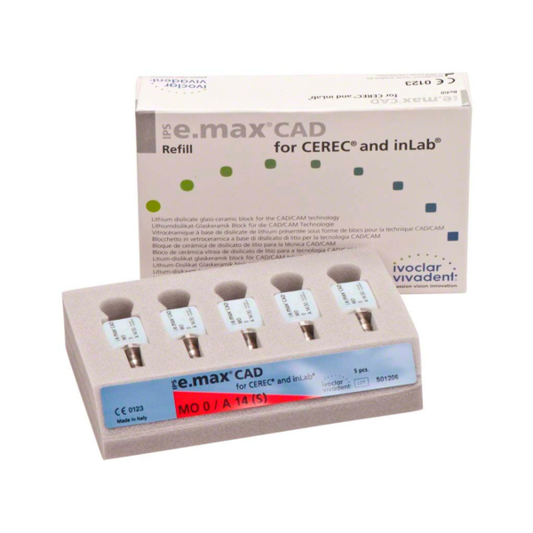 IPS e.max CAD CER/inLab MO - блоки из стеклокерамики, цвет 0 A14 (S), 5 шт - фото 1