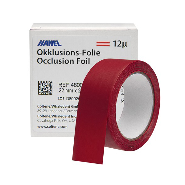 OCCLUSION FOIL - окклюзионная фольга на полимерной основе, 22 мм х 25 м, 12 мкм, красная, двусторонн - фото 0