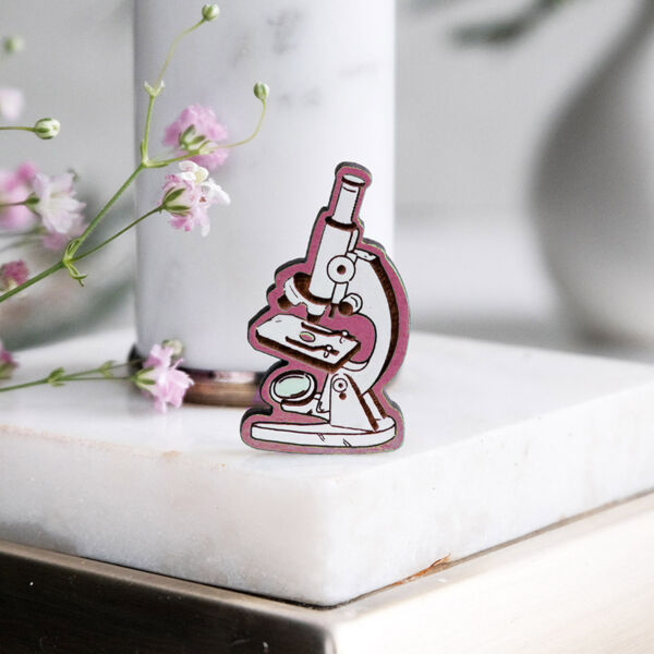 Значок "Микроскоп", розовый - фото 1
