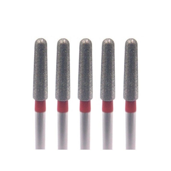 Бор алмазный Ecoline E 856, конус закругленный, D=2.1 мм, FG, красный, 5 шт - фото 0