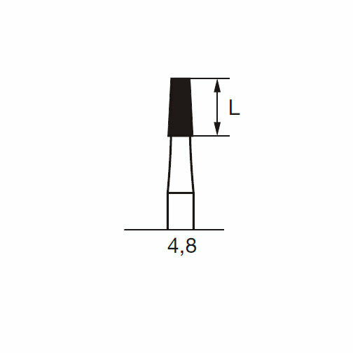 Бор твердосплавный CB 33, конус плоский, с зубцами, D=2.1 мм, L=4.8 мм, FG, синий - фото 1