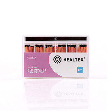 Штифты эндоканальные гуттаперчевые Healtex, конусность 02, размер 40, 120 шт - фото 0