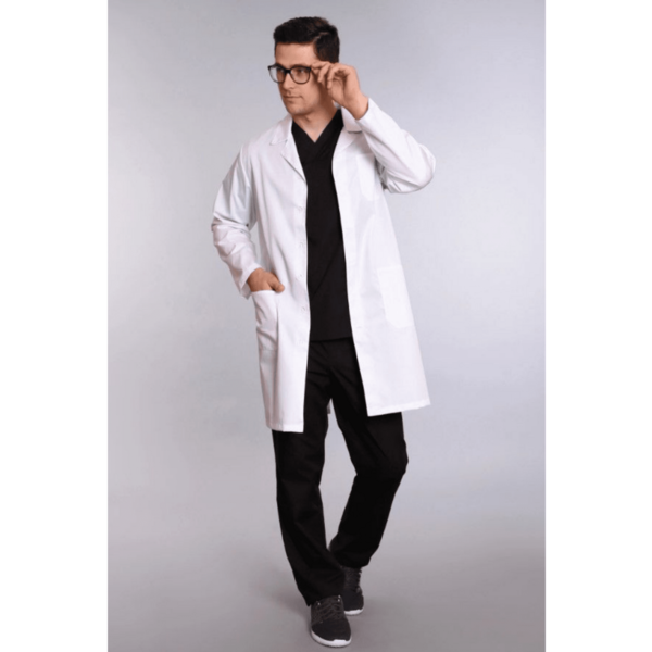 Халат медицинский мужской Doctor Big 501 Satory, длинный рукав, на пуговицах, белый, 46 - фото 0