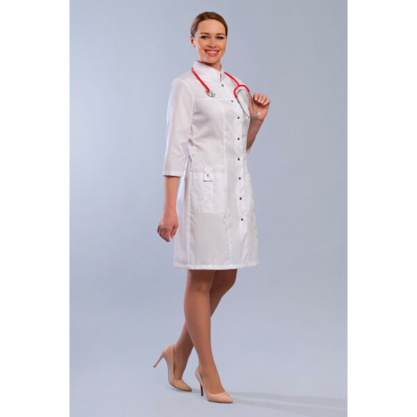 Халат женский на кнопках 248ТС, белый, 42 - фото 2