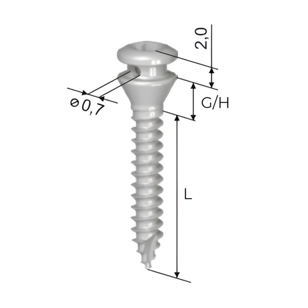 Мини-имплантат ортодонтический, D=1.5 мм, L=8 мм, H=2.5 мм - фото 1
