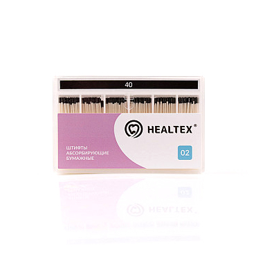 Штифты абсорбирующие бумажные Healtex, с маркировкой длины, конусность 02, размер 40, 200 шт - фото 0