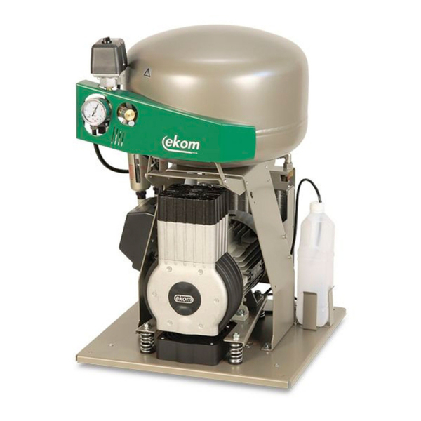 EKOM DK50 PLUS S - безмасляный компрессор для 1-й стоматологической установки с кожухом, без осушителя, с ресивером 25 л - фото 0