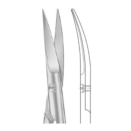 Ножницы препаровальные, изогнутые, остроконечные, длина 110 мм - фото 1
