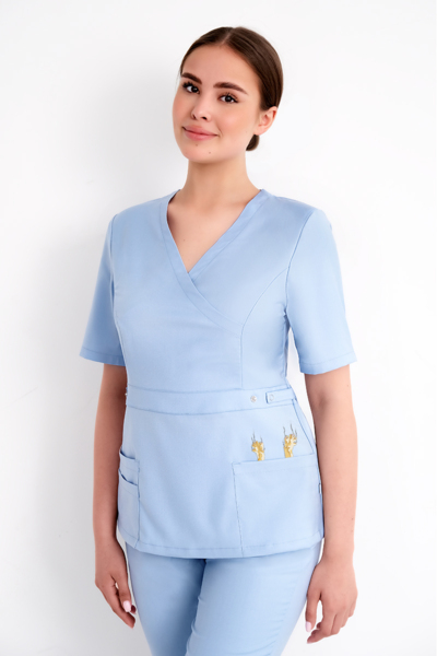 Туника женская Тезис TZ305 с принтом "Лапки", голубой, 46 - фото 0