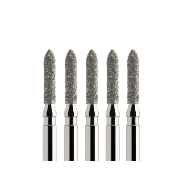 Бор алмазный 877, цилиндр (135 градусов), D=1 мм, L=6 мм, FG, красный, 5 шт - фото 0