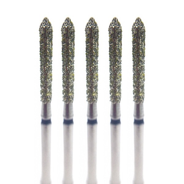 Бор алмазный 886SG, цилиндр остроконечный, D=1.4 мм, L=10.0 мм, FG, черный, 5 шт - фото 0