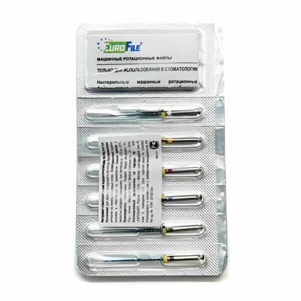 Файлы машинные Eurofile DH-Files, универсальный, 25 мм, №15-40/.04, никель-титан, 6 шт - фото 1