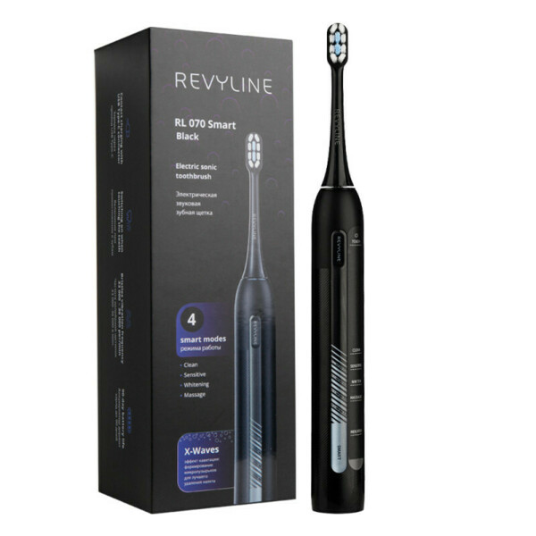 Электрическая звуковая зубная щётка Revyline RL 070, чёрная  - фото 0