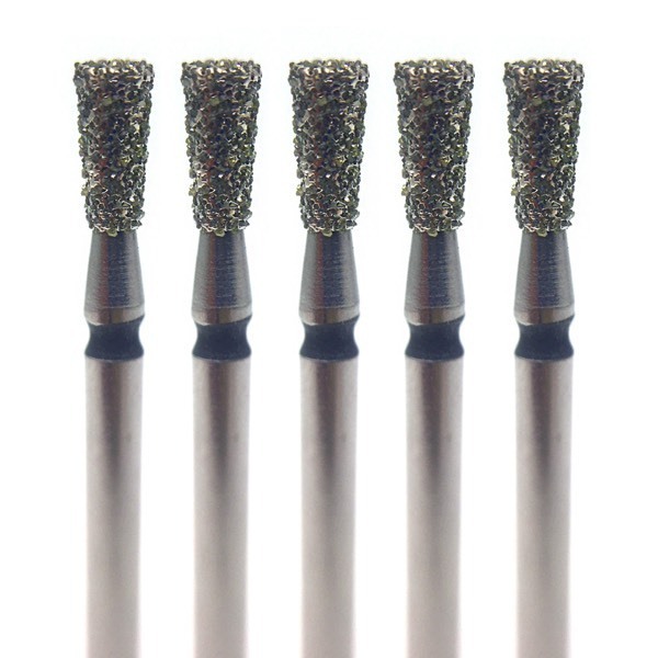 Бор алмазный 807SG, конус обратный, D=1.8 мм, L=4.0 мм, FG, черный, 5 шт - фото 0