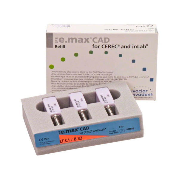 IPS e.max CAD CEREC/inLab LT - блоки из стеклокерамики, цвет C1 B32, 3 шт - фото 1