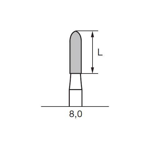 Бор твердосплавный CC 139 MX, торпеда, D=2.3 мм, L=8.0 мм, HP - фото 1
