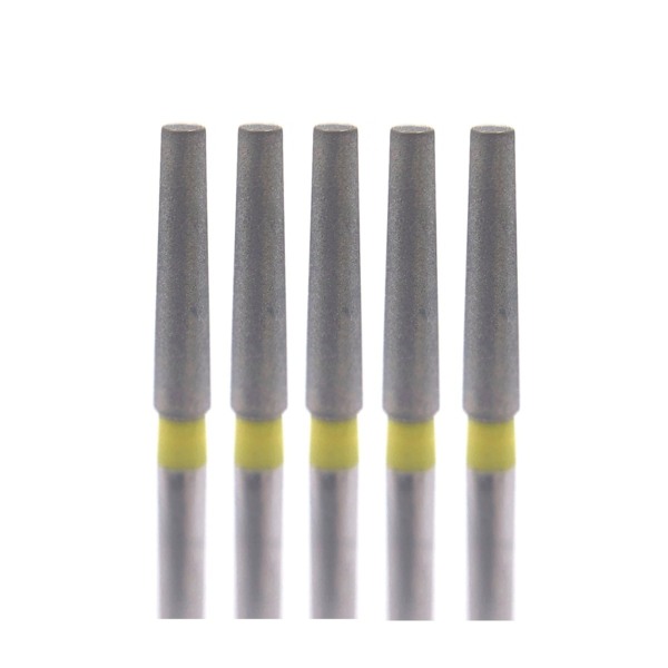 Бор алмазный Ecoline E 847, цилиндр конусный, D=1.8 мм, FG, желтый, 5 шт - фото 0
