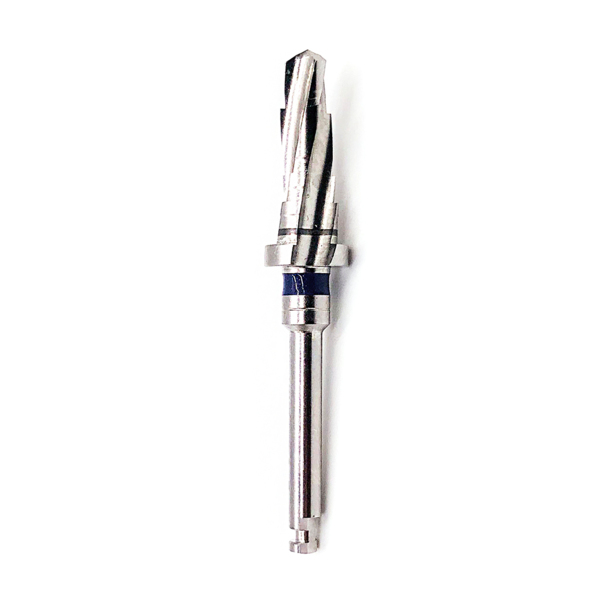 Сверло коническое OSSTEM Taper KIT, трехлезвийное, для имплантата D=4.5 мм, L=11.5 мм, TL=34.5 мм, Y-Dim=1.0 мм, цвет синий - фото 0
