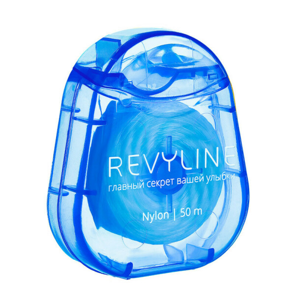 Зубная нить Revyline, нейлон, вощеная, мятная, синяя, 50 м - фото 2