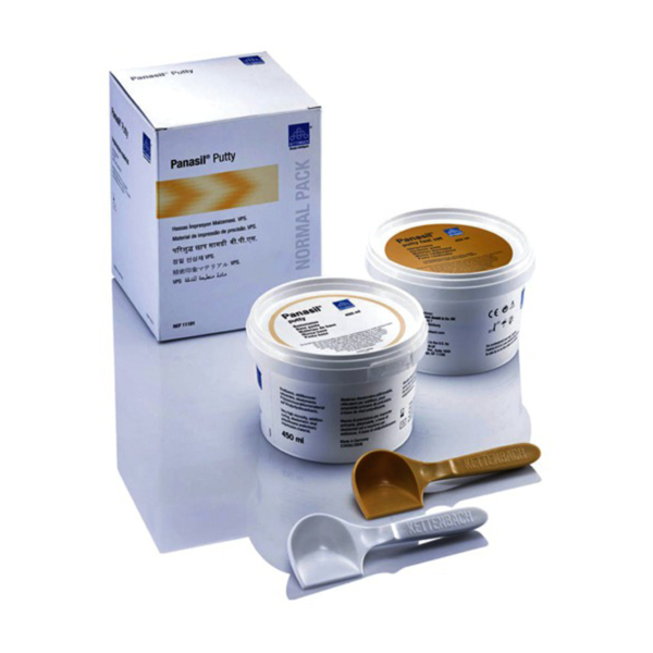 Panasil Putty Normal pack - оттискной материал на основе А-силикона, для первого слоя, 900 мл, 2 ложки - фото 2