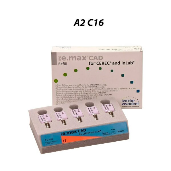IPS e.max CAD CEREC/inLab LT - блоки из стеклокерамики, цвет A2 C16, 5 шт - фото 0