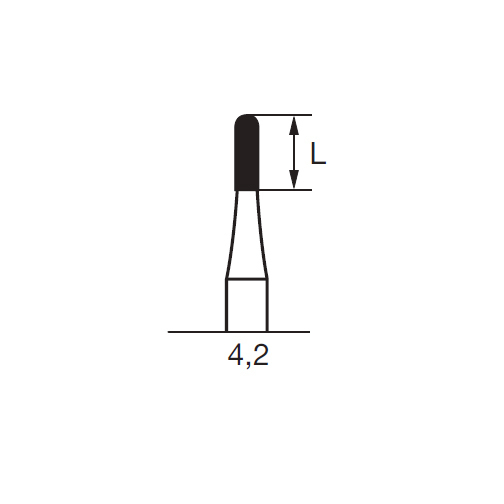 Бор твердосплавный CB 21 R, цилиндр закругленный, D=1.4 мм, L=4.2 мм, HP, синий - фото 1