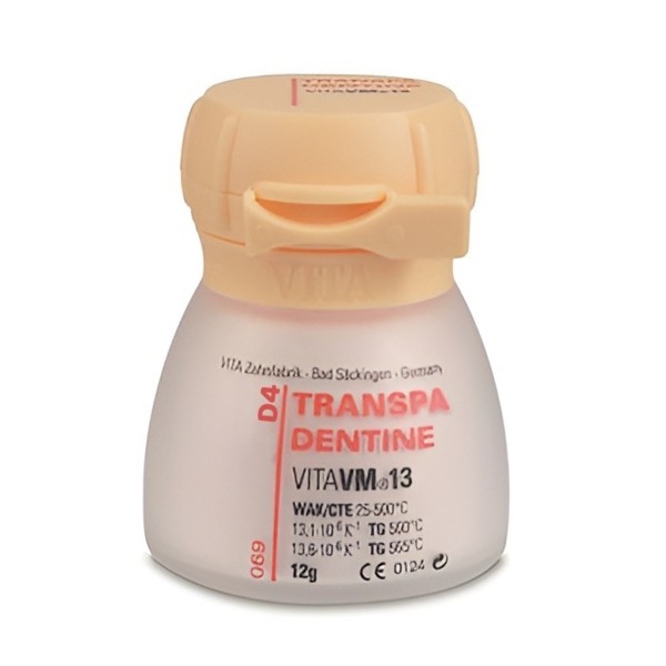 VITA VM 13 TRANSPA DENTINE - порошок для облицовки металлических каркасов, цвет D4, 12 г - фото 0