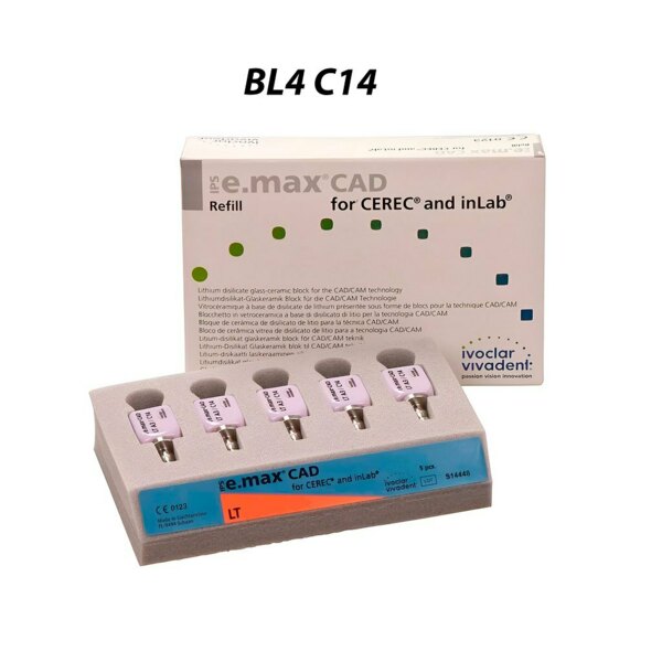 IPS e.max CAD CEREC/inLab LT - блоки из стеклокерамики, цвет BL4 C14, 5 шт - фото 0