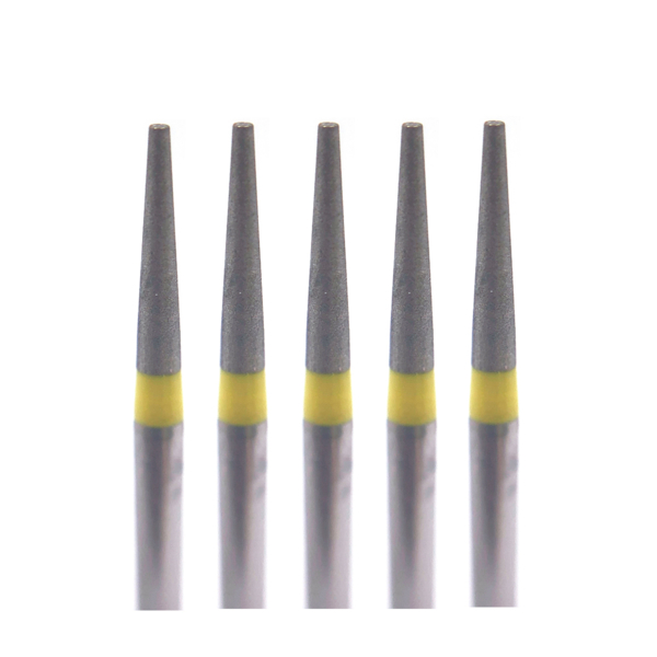 Бор алмазный Ecoline E 846, цилиндр конусный, D=1.6 мм, FG, желтый, 5 шт - фото 0